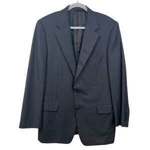 Hickey Freeman Collection Mark Shale Mens Blazer Suit Pinstripe‎ Gray Blue 40Reg